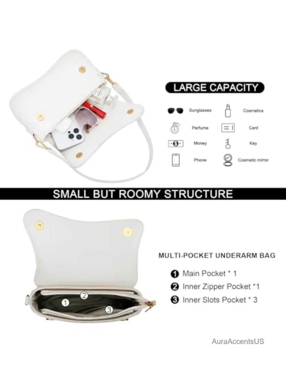 Small Hobo Shoulder Bag for Women Faux Leather Crossbody Purse Detachable Chain